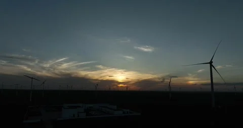 China Aerial Drone View: wind power station Stock Footage 280490152