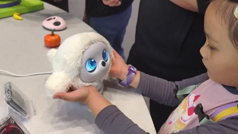 China: AI Pet Robot Plush Toy Ropet Stock Footage 320634297