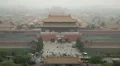 China, Air Pollution, Smog, Aerial View, Gate to Forbidden City, Center Beijing HD Footage