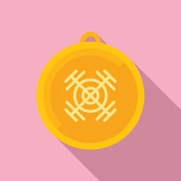 China amulet icon flat vector. Charm neko Stock Illustration