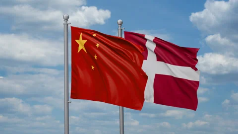 China and Denmark flags Stock-Footage 267401525