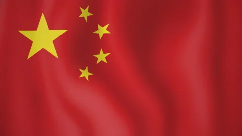 China animated flag. Seamless loop. 4K Stock Footage 145434148