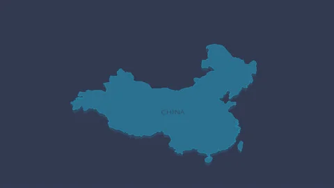 China animated map with alpha channel. | Stock Video | Pond5