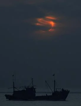 China Annular Solar Eclipse - Jan 2010 Stock Photos