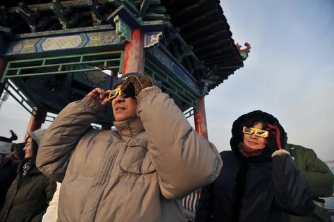China Annular Solar Eclipse - Jan 2010 Stock Photos