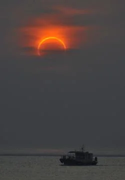 China Annular Solar Eclipse - Jan 2010 Stock Photos