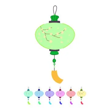 China asian lantern vector cartoon graphic Stock Illustration