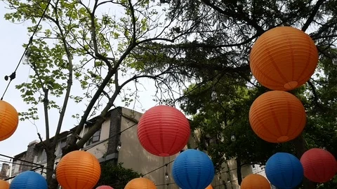 China Ball Lanterns Stock Footage 123981305