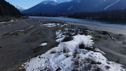 China Bar winter drone flyover 4K footage Stock Footage 149142955