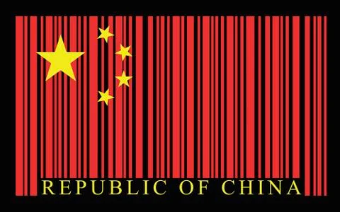 China barcode flag, vector Stock Illustration
