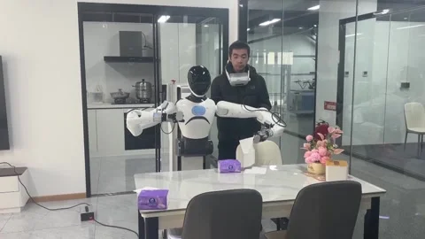 China: Beijing humanoid robot data training center to launch new phase of... Stock Footage 331125156