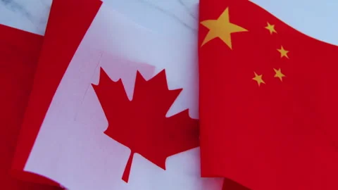 A China, Canada relations concept. Video stock 317549476