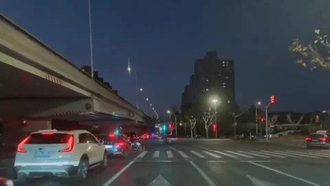 China: Car strikes motorcycle at intersection in Jiangxi, China 스톡 동영상 328456731