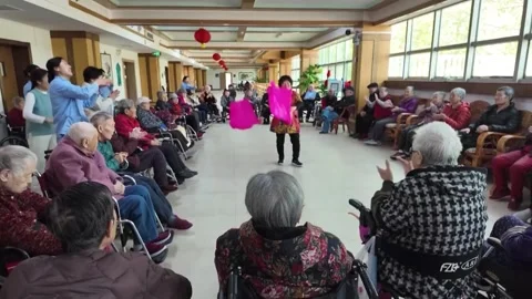 China: China builds comprehensive elderly care system over past 5 years Video stock 320603555