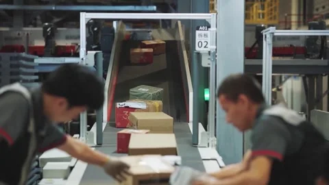 China: China's express delivery sector posts double-digit growth in first... Stock Footage 323818752