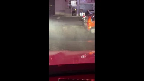 China: Chinese car falls into deep pit after road surface suddenly gives ... Stock Footage 335618117