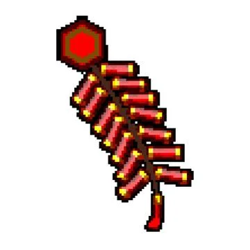 China chinese firecracker pixel art vector illustration Stock Illustration
