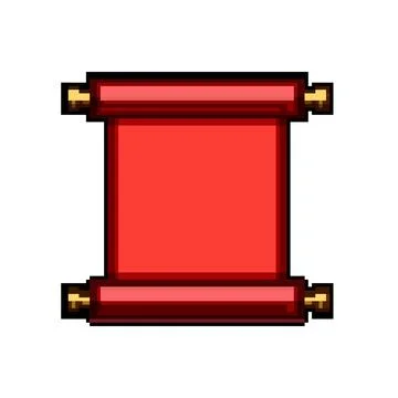 China chinese scroll pixel art vector illustration Stock Illustration