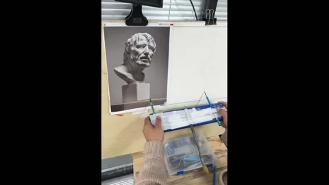 China: Chinese student designs parallel pen to meet deadline Stock Footage 296170848