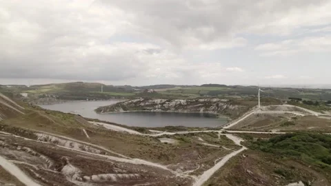 China Clay Open-Pit Mine St Austell Cornwall Aerial View Stock Footage 162557098