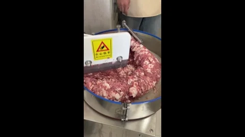 China: Commercial meat chopping machine in China boosts large scale food ... Stock Footage 327696040
