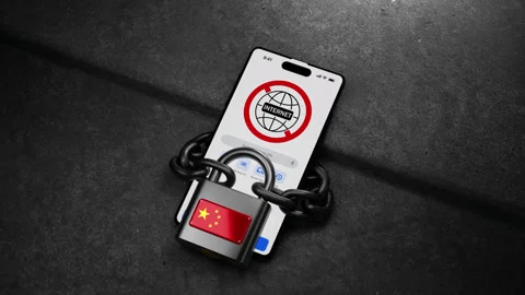 The China Concept Of Restricted Internet Access. The Internet Is Prohibited Video stock 314275672