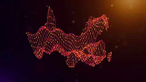 China Connected Intelligence Network Map Reveal Animation Stock Footage 336904889