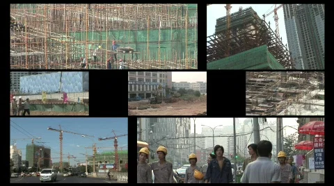 China Construction Split Screen Stock-Footage 308665