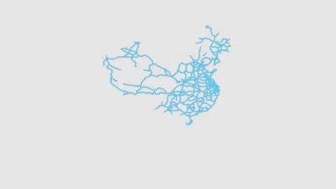 China Country Line Map Self Drawing Animated Overlay, Alpha 4K 스톡 동영상 340290260