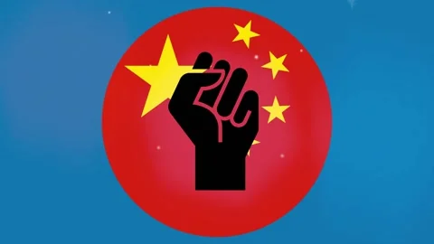 China covid zero, lockdown protests. Coronavirus danger and civil protest Stock Footage 225324798