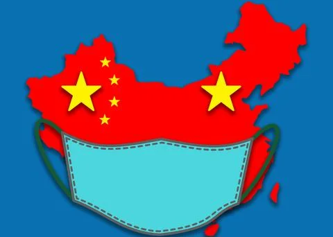 China covid zero, lockdown protests. Coronavirus danger and civil protest Stock Illustration