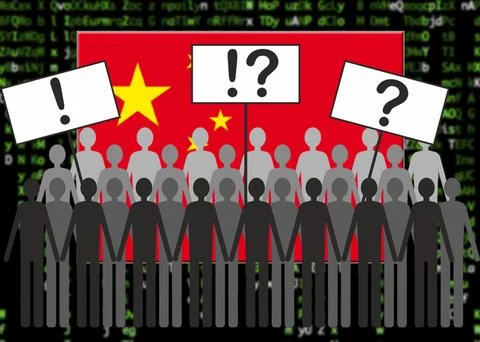 China covid zero, lockdown protests. Coronavirus danger and civil protest Stock Illustration