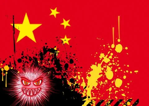 China covid zero, lockdown protests. Coronavirus danger and civil protest Stock Illustration