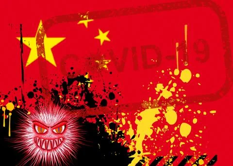 China covid zero, lockdown protests. Coronavirus danger and civil protest Stock Illustration