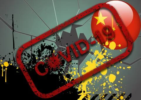 China covid zero, lockdown protests. Coronavirus danger and civil protest Stock Illustration