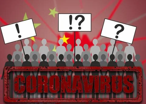 China covid zero, lockdown protests. Coronavirus danger and civil protest Stock Illustration