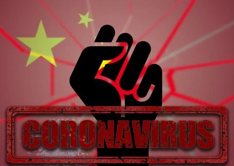 China covid zero, lockdown protests. Coronavirus danger and civil protest Stock Illustration