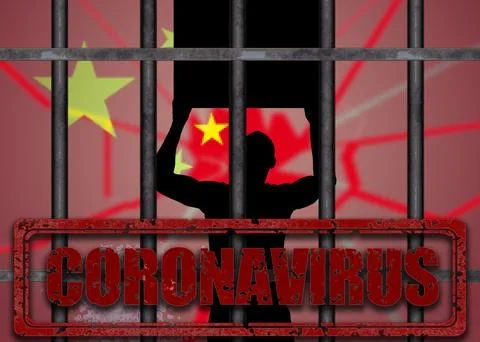 China covid zero, lockdown protests. Coronavirus danger and civil protest Stock Illustration