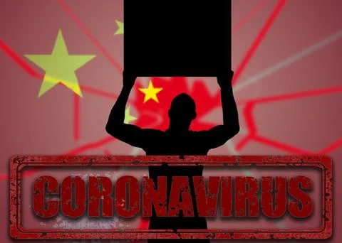 China covid zero, lockdown protests. Coronavirus danger and civil protest Stock Illustration