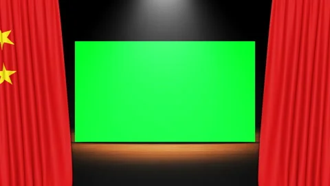 China Curtain Flag Animation Loop Stock-Footage 265491751