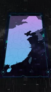 China Digital HUD UI Map Stock Illustration