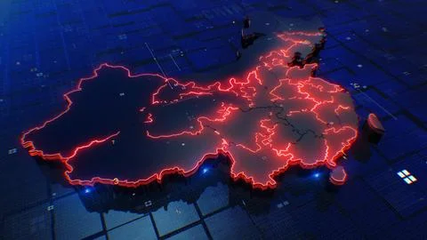 China digital map 4k  写真素材