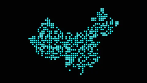China digital map. Map of China in dotted style. Shape of the country filled ... Stock Footage 236596948