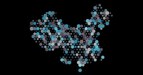 China Dotscape Generative Design Art 스톡 동영상 312355381