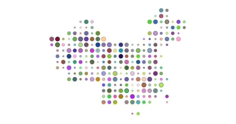 China Dotscape Generative Design Art 스톡 동영상 312356124