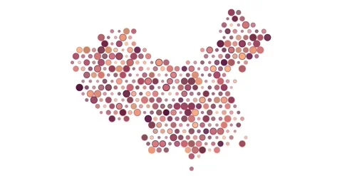 China Dotscape Generative Design Art 스톡 동영상 312356201