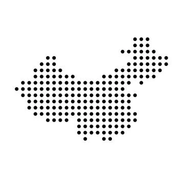 China dotted vector map Stock Illustration