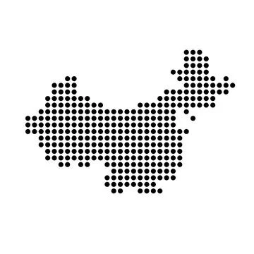 China dotted vector map Stock Illustration