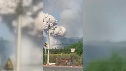China: Dozens Dead After Massive Explosion Rocks Fireworks Factory in Chi... Stock Footage 334101733