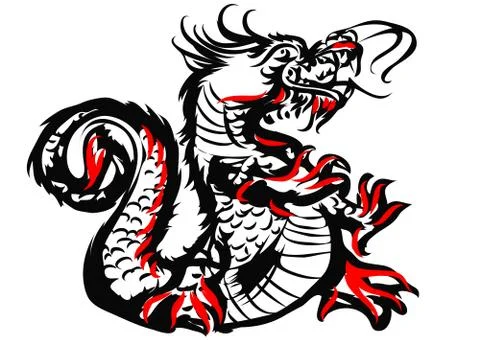 China dragon drawing Stock Illustration